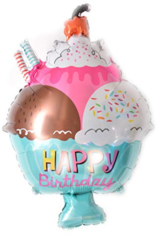 TopTen Folienballon EIS mit Happy Birthday Aufschrift - Perfekte Dekoration für Ihren Geburtstag (1 Stück)