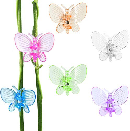 BEADNOVA Orchideenklammern, 30 Stück, Schmetterlingspflanzenklammern, Orchideen-Stützclips, Rankenklammern, Pflanzenclips zur Unterstützung von Blumen, Orchideen, Ranken (gemischte Farben, 30 Stück)