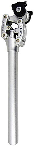 SR Suntour Fahrrad-Sattelstütze aus Aluminiumlegierung, Mountainbike-Sattelstütze, 50 mm, Reisesattelstütze, Dämpfung, MTB-Fahrradfederung, Sattelstütze (Silber, 27,2 x 350 mm)