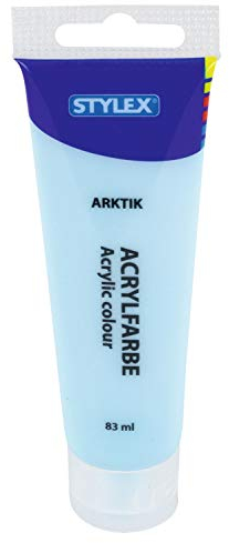 Stylex Pintura acrílica a base, tubo azul pastel mate, alta opacidad y color, decoloración, secado rápido y resistente al agua, 83 ml (Paquete de 1), 83