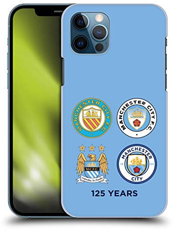 Head Case Designs Officially Licensed Manchester City Man City FC 125 Years Historic Crest Evolution Hard Back Case Compatible With Apple iPhone 12 / iPhone 12 Pro
