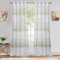 LinTimes Voile Sheer Vorhang mit Ösen Fenster Vorhänge für Schlafzimmer, Streifen Muster halb transparente Gardine Wohnzimmer, 2er Set,132 * 213cm, Grün