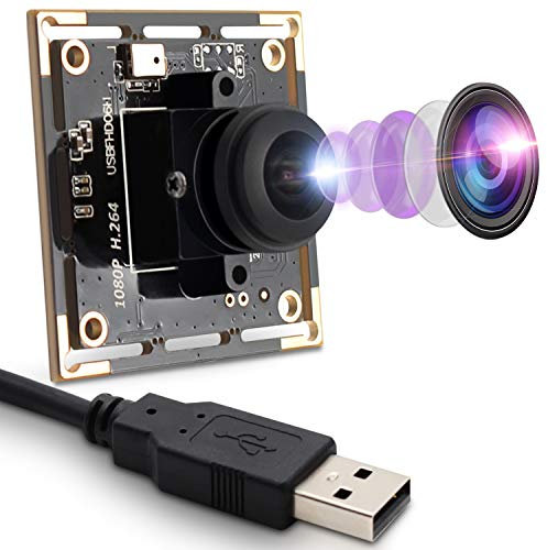 Module caméra USB 1080P - Webcam 2 MP avec Webcam IM2MP - Module caméra USB 1080P - Objectif fisheye 180 degrés - Grand Angle - Caméra HD 0,01 lux - Mini USB - Faible éclairage et caméra OTG