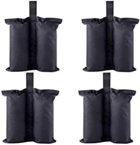 CACTIYE Borse per pesi per tenda a baldacchino pop-up, sacchi di sabbia per gambe per riparo istantaneo dal sole per gambe a baldacchino (grande-4, nero)