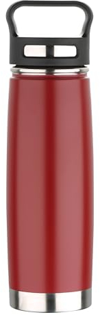 BERGNER Travel | Thermosflasche 500 ml mit Abnehmbarem Deckel | Aus Edelstahl | Doppelte Isolierwand zur Temperaturerhaltung | Tropfsicherer Verschluss | Farbe Rot