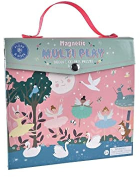 Zauberhaftes 20-teiliges Spielset - Magnetpuzzle, Kritzelbrett, Magnetteile und Malspielszene mit - S.T.E.M Lernspiel zum Sortieren von Formen und Kreativität: