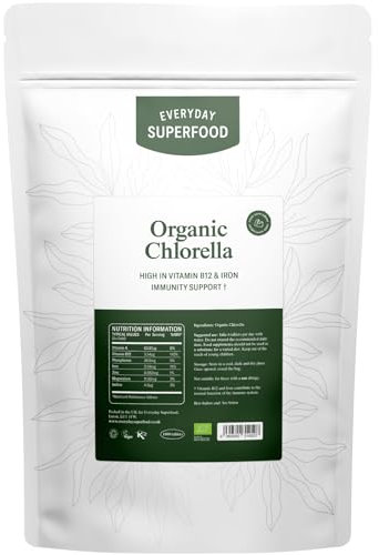Everyday Superfood Compresse organiche della compressa 1800 della clorella, polvere cruda compressa della clorella rotta della parete cellulare