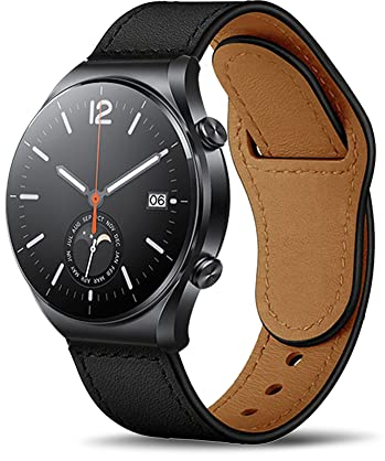 KoGiio Armband für Oneplus Watch 2/Xiaomi Watch S3 /Watch 2/ Watch 2 pro/Huawei Watch GT4 46mm/Watch 4/4 Pro/Watch Buds/WATCH Ultimate, 22mm Leder Uhrenarmbänder für Suunto Race/Garmin Venu 3-Negro