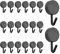MOROBOR Ganchos autoadhesivos de plástico resistente, ganchos para llaves de pared, para el hogar, cocina, baño, oficina, puerta, color negro, 20 unidades