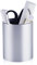 efuturetime® Metall Stiftehalter, Schreibtisch Organizer 8x10 cm, Schreibtisch Zubehör, Kosmetik Organizer, Aufbewahrungsbox, Stifteköcher für Büro, Kinder, Kosmetik, Geschirr, Silber