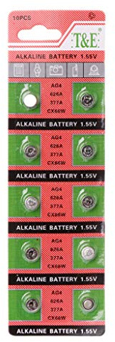 BAIRU 10x AG4 LR626 377 Button Batteries, 1.55V SR626 Cell Coin Alkaline Battery, for Watch Remote Camera