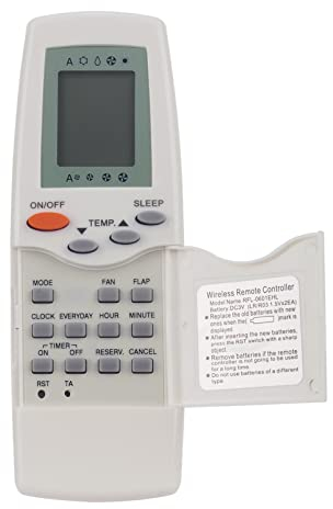 Mando Aire Acondicionado Compatible con Carrier AC RFL-0301 RFL-0601 36KCARMS RFL-0301EH RFL-0301EHL RFL-0601EH RFL-0601EHL 42PHQ007 42PHQ009 42PHQ012 42PHQ014 42PHQ018 42PHQ024 42PHQ007K