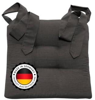 Bonvionn Stuhlkissen Sitzpolster Schleifenband Auflage Stuhlauflage extra dick für Esszimmerstühle Indoor Outdoor (Anthrazit)