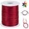 LEREATI 2mm Fil Nylon pour Bracelet Perle 100m Cordon Bracelet Macramé Fil de Jade, Cordon Satin pour Arts Créatifs, Bijoux, Décorations (Rouge)