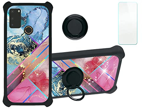 Aroepurt Hülle Für Gigaset GS4 hülle Kompatibel mit Gigaset GS4 Hülle Case Handyhülle Schutzhülle Cover [Mit 9H Härte HD Schutzfolie] PC + Silikon Ständer IMDH-WSS