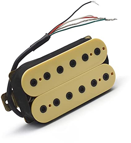 6-saitiger Humbucker-Tonabnehmer Für E-Gitarre, 12 Verstellbare Sechskantschrauben-Polstücke, Dual-Coil-Gitarren-Tonabnehmer Gitarren-Tonabnehmer-Set (Color : Bridge)