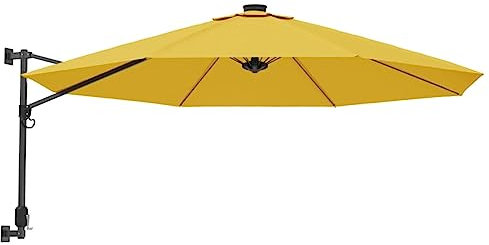 Tidyard Parasol Mural Parasol de Jardin Parasol d'extérieur Inclinable Parasol de Balcon Jaune 290 cm