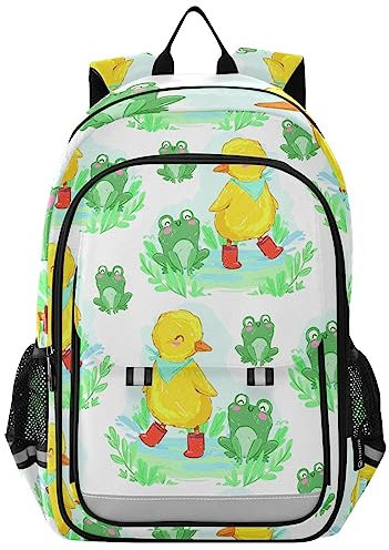 YOUJUNER Kinder Schulrucksack Nettes Enten-Frosch-Muster Schulranzen Schultasche Sporttasche Backpack für Mädchen Jungen