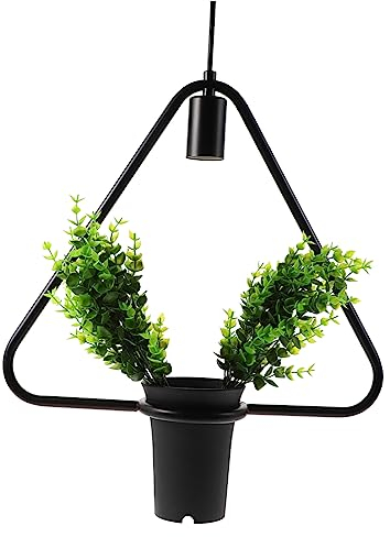 DOITOOL 1 Satz Kronleuchter Aus Künstlichen Pflanzen Pendelleuchte Hängeleuchte Für Zu Hause Hängender Kräuterpflanzer Leichte Dekoration Für Zu Hause Haushalt Zuhause Lampe Eisen
