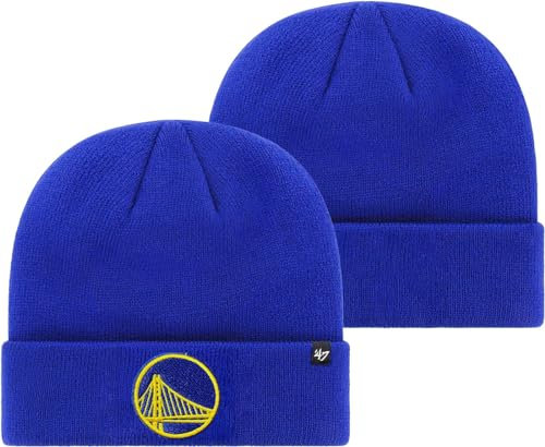 '47 NBA Unisex-Erwachsene Primary Logo Cuffed Knit Primary Logo Team Color Beanie Hat Cold Weather Hut, One Size, Golden State Warriors Blau, Einheitsgr��e
