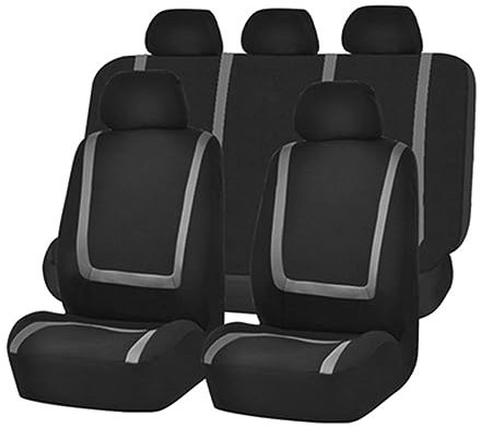 Autositzbezüge Für Jeep Für Wrangler Sitzbezüge JK/JL/TJ/YJ 1987-2021 Leinwand Wasserdicht Auto Protector schwarz Carbon Sitzbezüge Auto (Farbe : 9pcs Set Gray)