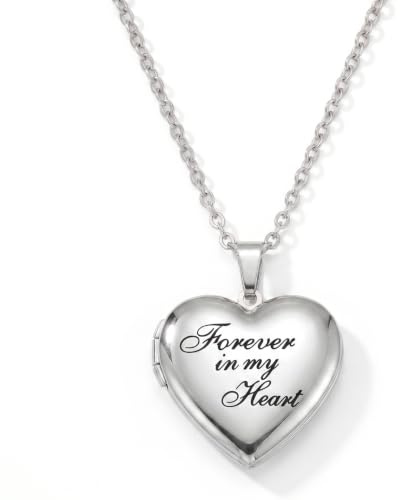 PHOCKSIN Customized Photo Locket Necklaces for Women Personalised Love Heart Necklace for Girls Silver Heart Locket Necklace for Women
