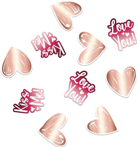 Folat 63790 Romantische Love Deko Tischkonfetti-Ombre Love-45 Stück für Hochzeit Valentinstag oder Muttertag, Mehrfarbig