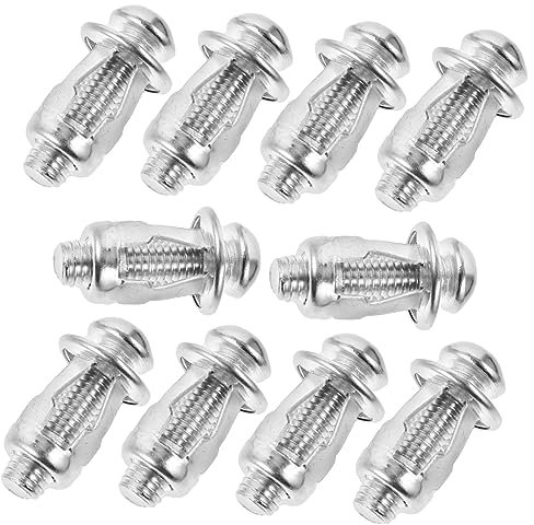 BESPORTBLE 10sets Expansion Screw Bolt Threaded Inserts for Metal Jack Nut Tool Decorative Bolts for Hollow Door Anchor Fixing