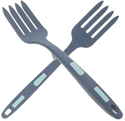 PRETYZOOM 2 Piezas tenedor de silicona suministro de cocina gigante fideos de pasta pastas pastas tenedor de cocina tenedor ergonómico para la cena grado de comida espaguetis pequeño tenedor