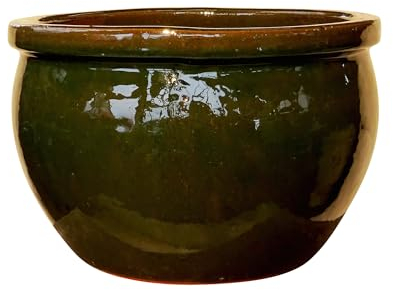 TucanoHamburg Blumentopf, Modell Bamboo dunkelgrün 39x25cm, frostfest