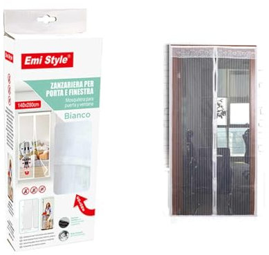 Tenda Zanzariera Magnetica Per Porta, 140X280cm, Colore bianco, Zanzariera Anti Insetti Con Adesivo, Facile da Installare