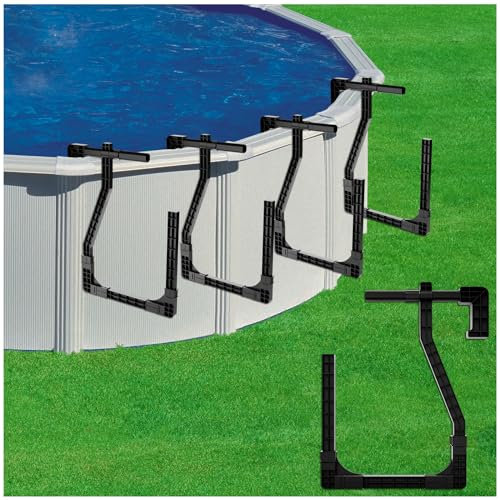 Teisaiko Lot de 4 supports de bâche solaire pour piscine hors sol, support de couverture solaire réglable, convient pour les piscines hors-sol à paroi en acier et encadrées, protège les couvertures