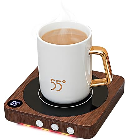 Tassenwärmer,Kaffeewärmer für den Schreibtisch mit Temperaturanzeige, 2-12H Automatische Abschaltung, Intelligenter Kerzenwärmer,Halten Sie Getränke Best Flavor Kaffeetassenwärmer