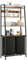 CAIYUN Laundry Basket, 2 compartments Hamper with 4 Tier Shelf and 4 Hooks, Washing Basket with Storage, Dirty Laundry Organizer for Bathroom Shelf, Wood shelf for Small Room, Black Standing Shelf