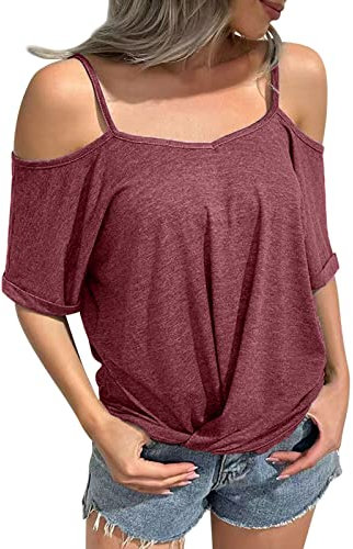 Angxiwan Prime Deals 2024 Loose-Fitting Tank Top with Built-in Bra Ribbed Tops for Women Womens Summer Holiday Clothes Cheese Cloth Shirts Women Roll Neck Thermal Top for Women Wine