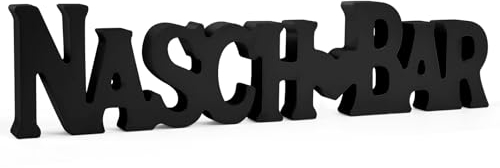 SANNIX Candy Bar Deko, Dekoschriftzug Naschbar Holzschriftzug Candy Bar Schild Tisch Ornament für Partys Hochzeit Feierlichkeiten Geburtstage(Schwarz)