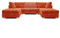 Furnishings For Less UK Bishop Cord Orange U-Shape Jumbo Cord Fabric Corner Sofa, Detachable, Solid Wood Frame (Orange)