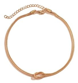 HSAJS Knoten Schlangenkette Armband Verstellbar Edelstahl Schmuck Damenarmband Minimalistisch Elegant Rosegold Armschmuck