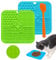 feyiubmen 3Pcs Schleckmatte Hund mit Saugnapf (Grün Hunde Leckmatte + Blau Schleckmatte Katze + Orange Pfannenwender) für Hundeleckerli Katzenfutter (Anti Rutsch, BPA-Frei, Silikon)