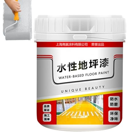 Fruusv Water-Based Floor Paint, Quick-Dry Floor Coating, Anti-Slip Concrete Paint, Waterproof Floor Paint, Concrete Floor Coating, Garage Floor Coating for Interior, Exterior, Parking Lots