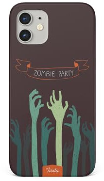 Tirita Hard Phone Case Compatible with iPhone 13 Mini, Spooky Halloween - Zombie Party