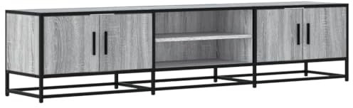 vidaXL Meuble TV Sonoma Gris 180x35x41 cm Bois d'ingénierie, Support TV, Buffet TV, Meuble multimédia, Banc TV, Meuble HiFi, Centre de Divertissement