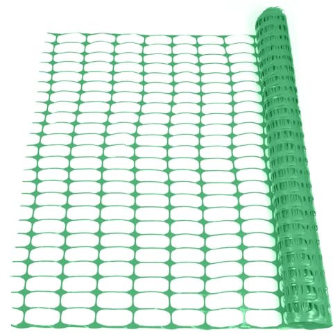 Floordirekt Hühnerzaun Viehzaun Schutznetz grün - 1m hoch 30m lang, zuschneidbar - wiederverwendbarer Absperrzaun für Weide robust (grün, 30m)