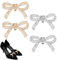 Thinp 4stk Schleife Schuhclips,Abnehmbare Schleife Schuhschmuck,Hochzeit Schuhclips,Braut Strass Schuh Charms Schuhschnalle,Strass Schuhclips Damen,Glitzer Schuhanstecker,für Fraue Absätze Accessoires
