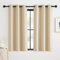 KGORGE Tende Camera da Letto Corte per Finestre Oscuranti per Interni Tenda Termica con Anelli Decorazione Cameretta Bambini 2 Pezzi L 90 x A 120 CM, Beige