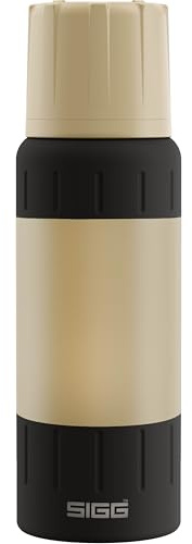 SIGG - Isolierte Trinkflasche - Thermosflasche Alpine Star Caramel Sand, mit Becher - 15 St. Heiß, 56 St. Kalt - Kompakt & Robust - Auslaufsicher - BPA-frei - Outdoor, Camping & Wandern - Beige - 0,5L