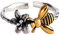 Biene Staubblatt Ring weiblich versilbert Retro gemacht altes Temperament individualisiert kleine Biene Ring Verlobungsring (Khaki, One Size)