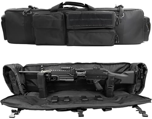 Gewehrtasche Bietet Platz Für Zwei Gewehre,Range Bag,Angeltasche,Taktische Waffentasche Für M249 Militärarmee Airsoftgewehr Tragetasche CS Jagd Schießen Paintball Mit Tragbarem Schultergurt E