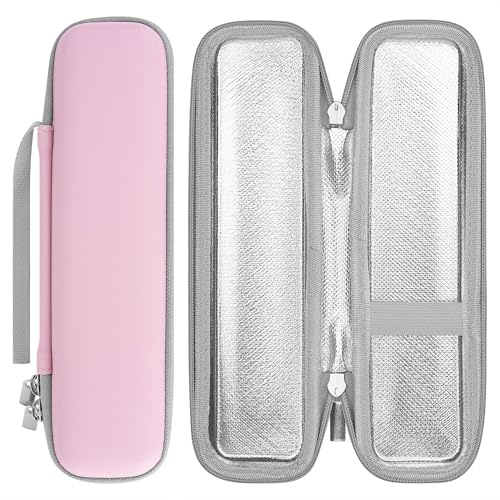 Linkidea Kids Electric Toothbrush Travel Case with Waterproof Lining, Portable Hard Shell Carrying Bag, Protective Storage Box Compatible with Philips Sonicare HX3601, Oral-B Battery (Pink)