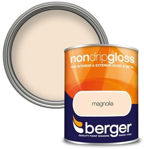 SuperGift.com Non Drip Gloss Paint Magnolia 750ml High Gloss Finish for Wood & Metal, Easy-Apply Trim Paint for Doors, Skirting, Radiators & Home DIY
